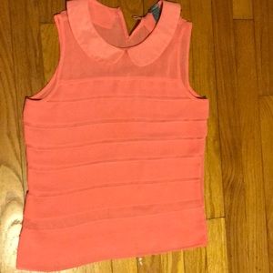 Charlotte Russe XS Bright Pink Sheer Ruffled top